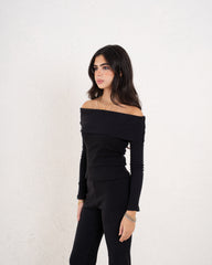 Off-Shoulder Ribbed Top