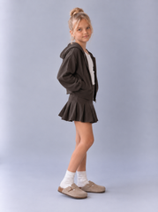 Girl zigzag pleats skirt