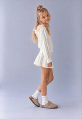 Girl contrast zigzag pleats