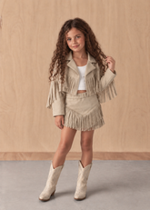 Girl suede fringes jacket