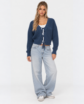 Teens knit tie up cardigan