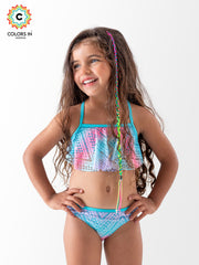 Girls' "Lagoon Glow" Flounce Bikini Set