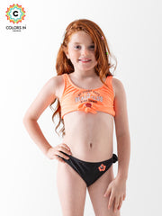 Girls' "Beach Club" Tie-Front Bikini Set