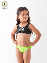 Girls' "Aloha Beach" Tie-Front Bikini Set
