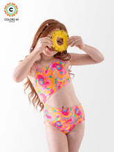Girls' "Retro Paradise" Cutout One-Piece Swimsuit