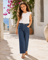 Girl sparkled denim pants
