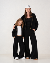 Front Slit Wide-Leg Pants