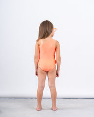 One-Shoulder Crochet Flower Trim Swimsuit