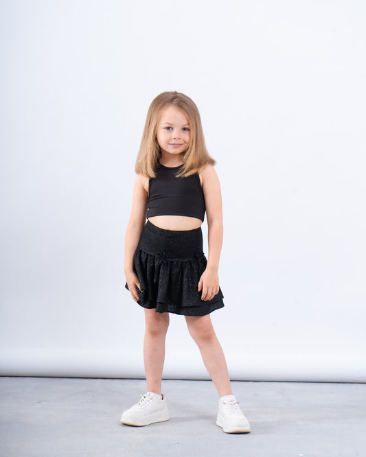 Sparkling Ruffle Skirt With Side Bows
