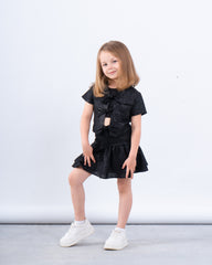 Sparkling Ruffle Skirt With Side Bows