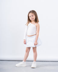 One-Shoulder Flower Detail Top