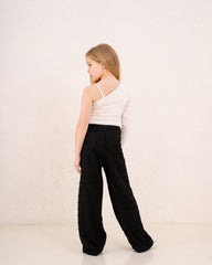 Girl crushed wide leg pants