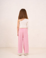 Girl crushed wide leg pants