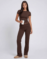 Girl polyamide scoop neck
