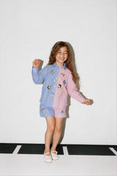 Girls' "Split Stripe" Patch Shirt