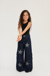 Girls' "Star Cargo" Denim Pants