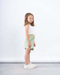 Washed Effect Asymmetric Skirt