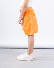 Washed Effect Asymmetric Skirt