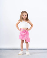 Washed Effect Asymmetric Skirt - Venti