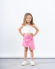 Washed Effect Asymmetric Skirt - Venti