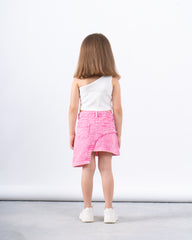 Washed Effect Asymmetric Skirt