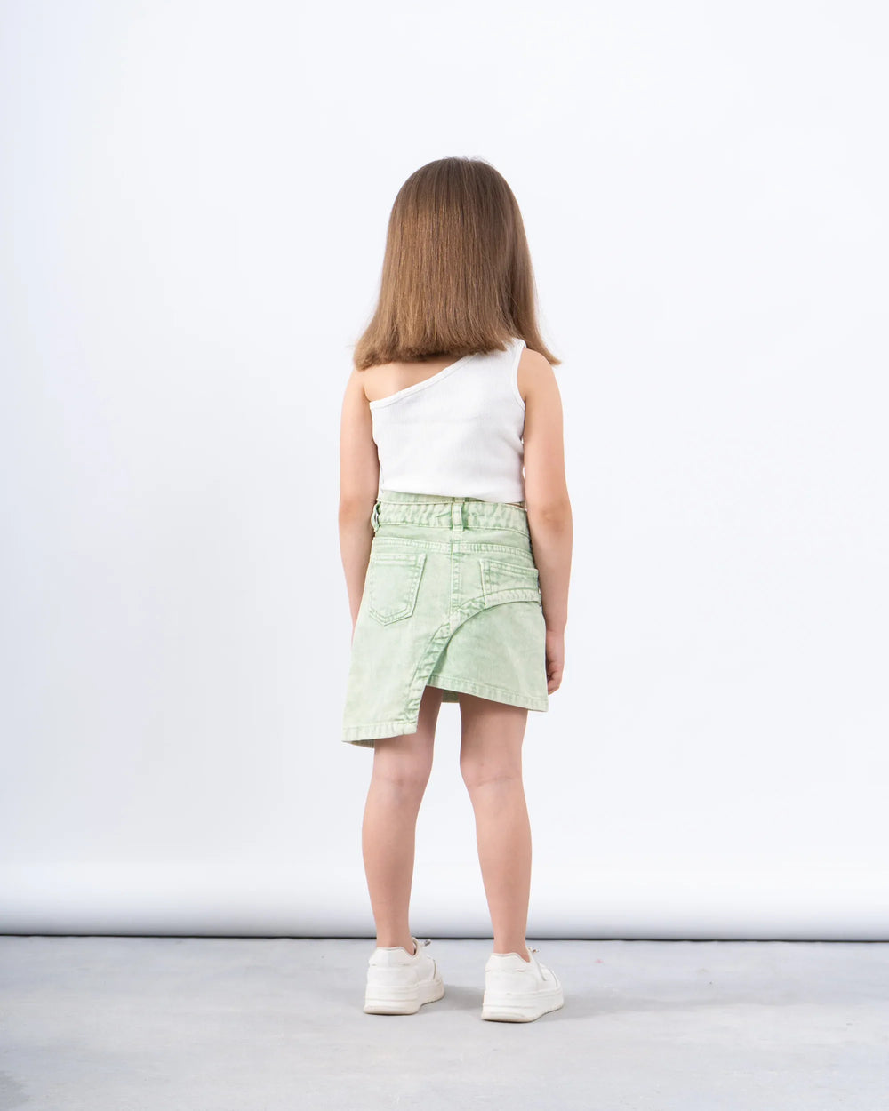 Washed Effect Asymmetric Skirt - Venti