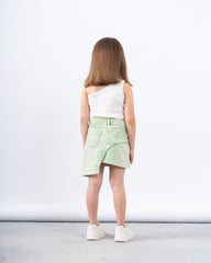 Washed Effect Asymmetric Skirt