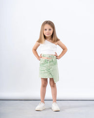 Washed Effect Asymmetric Skirt - Venti