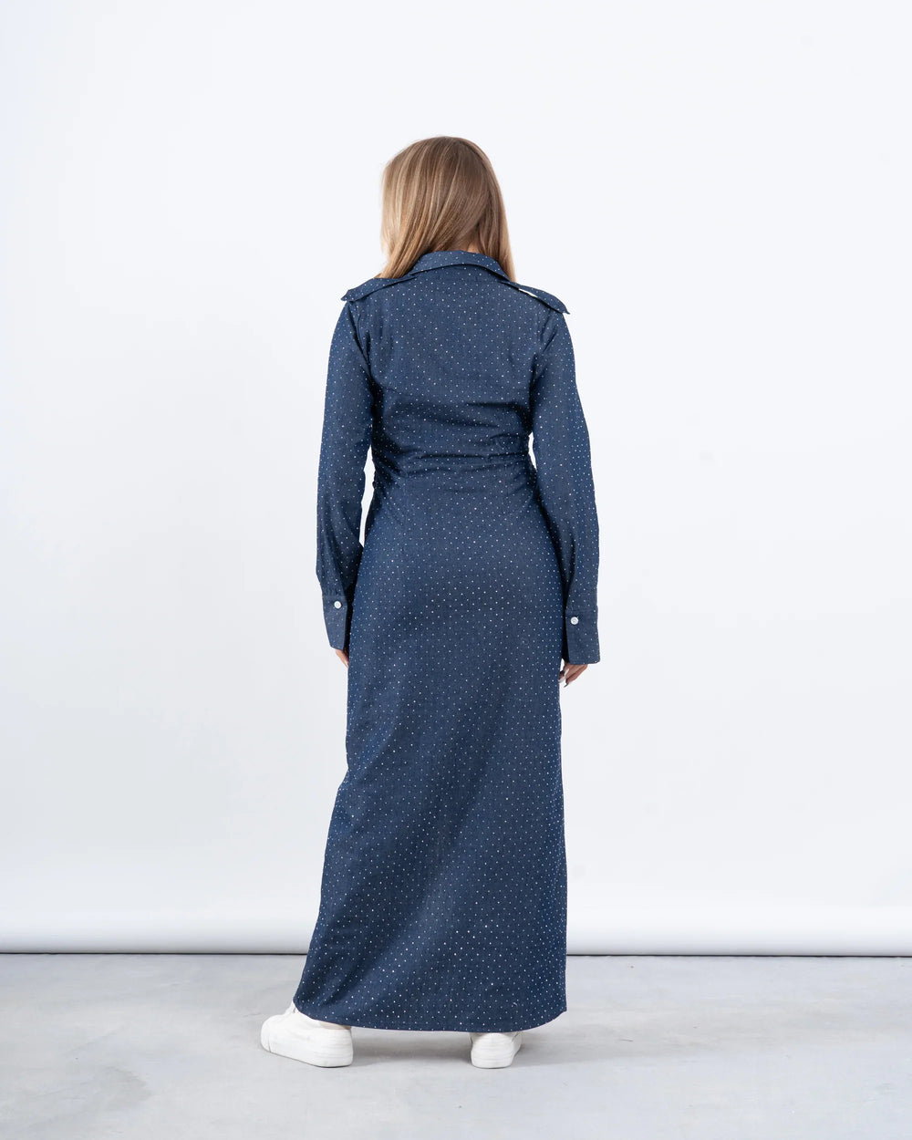 Embellished Denim Maxi Dress - Venti