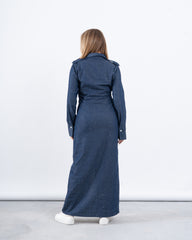 Embellished Denim Maxi Dress