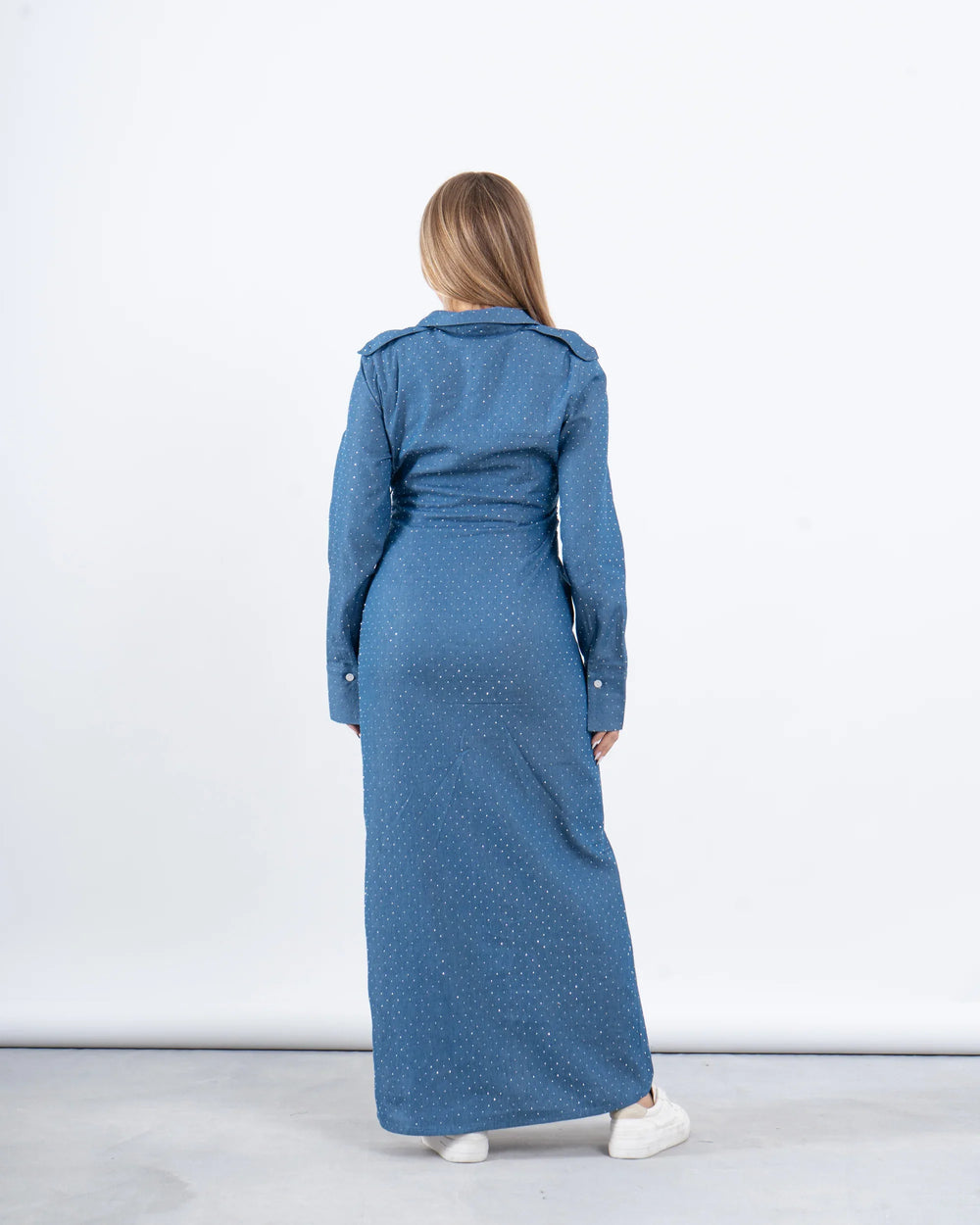 Embellished Denim Maxi Dress - Venti