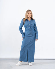 Embellished Denim Maxi Dress - Venti