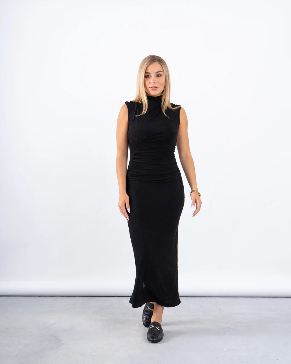 Sleeveless Maxi Dress With Ruched Detail - Venti