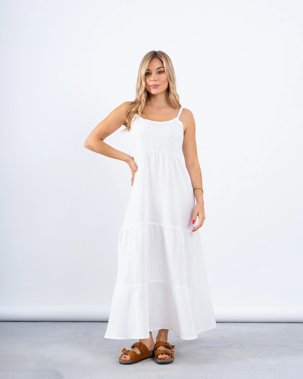Tiered Crinkle Maxi Dress - Venti