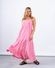 Tiered Crinkle Maxi Dress