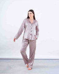 Striped Satin Pajama Set