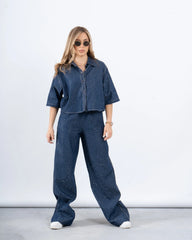 Embellished Sparkling Wide-Leg Pants - Venti