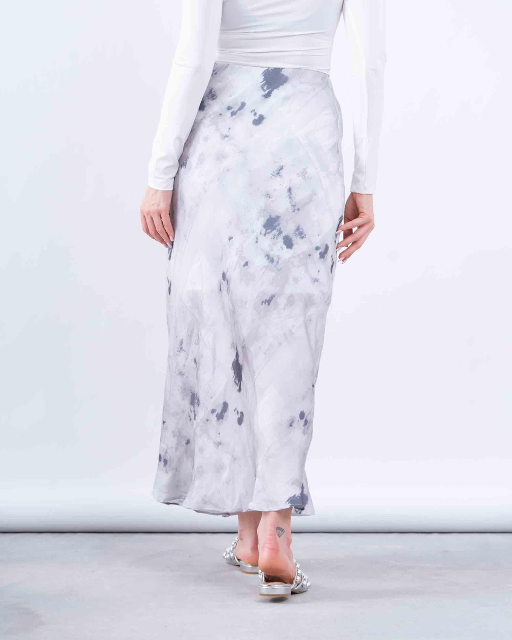 Printed Satin Maxi Skirt - Venti