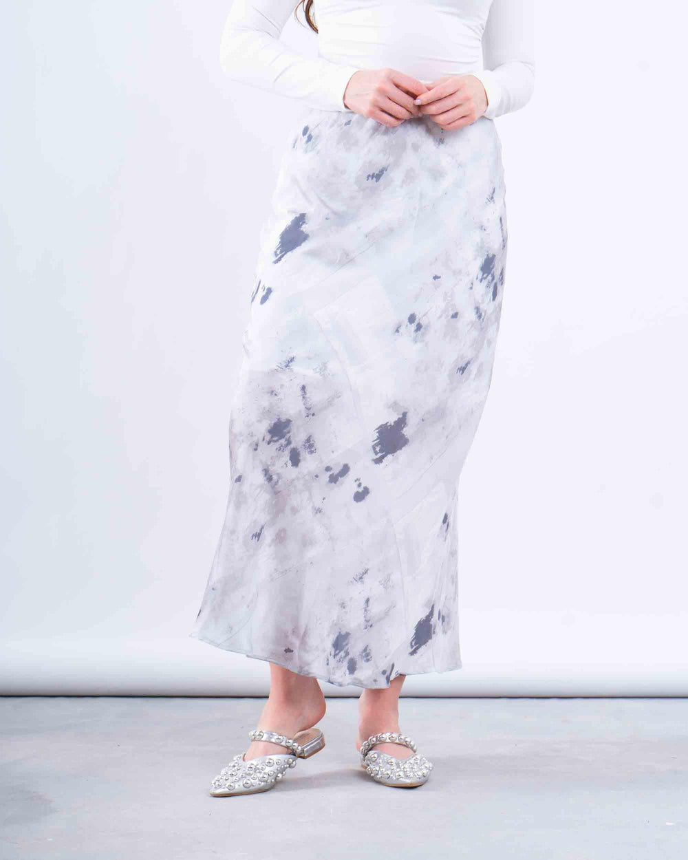 Printed Satin Maxi Skirt - Venti