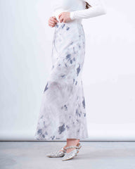 Printed Satin Maxi Skirt