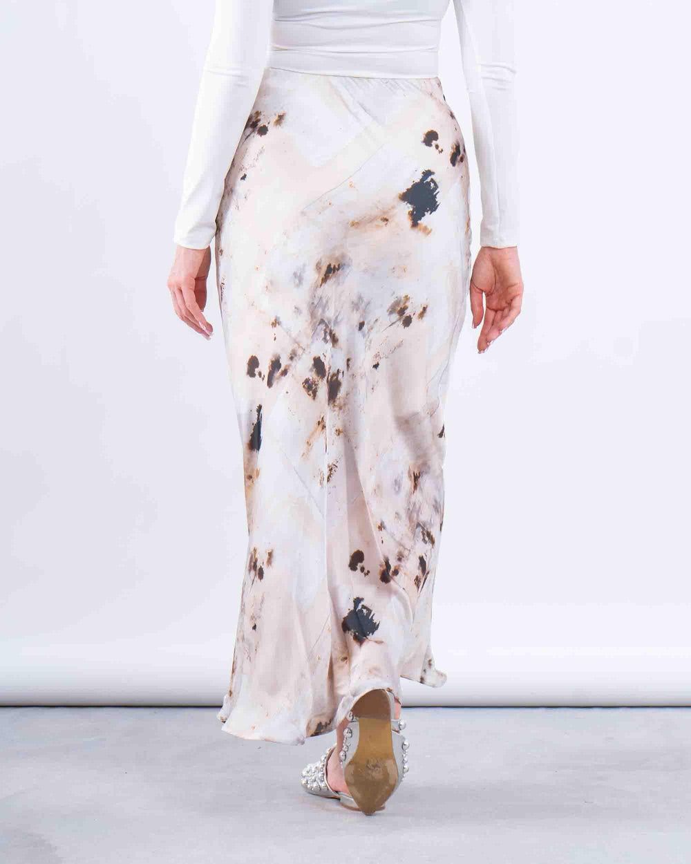 Printed Satin Maxi Skirt - Venti