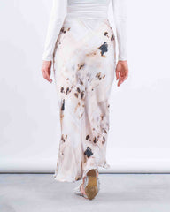 Printed Satin Maxi Skirt