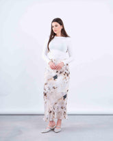 Printed Satin Maxi Skirt - Venti