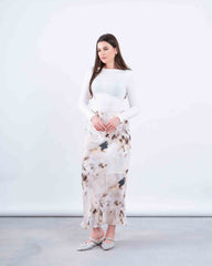 Printed Satin Maxi Skirt