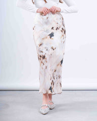 Printed Satin Maxi Skirt