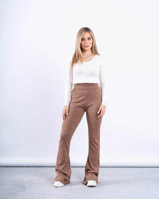 Sparkling Knit Flare Pants