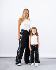 Bow Detail Wide-Leg Pants