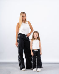 Bow Detail Wide-Leg Pants