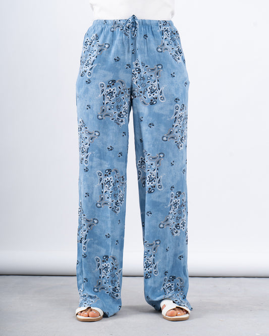 Printed Wide-Leg Pants