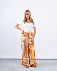 Printed Wide-Leg Pants